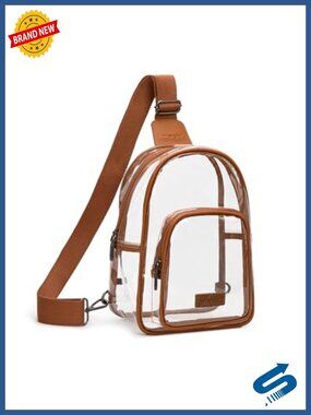 Clear Crossbody Sling Bag Stadium Approved PVC Tear-Resistant Waterproof